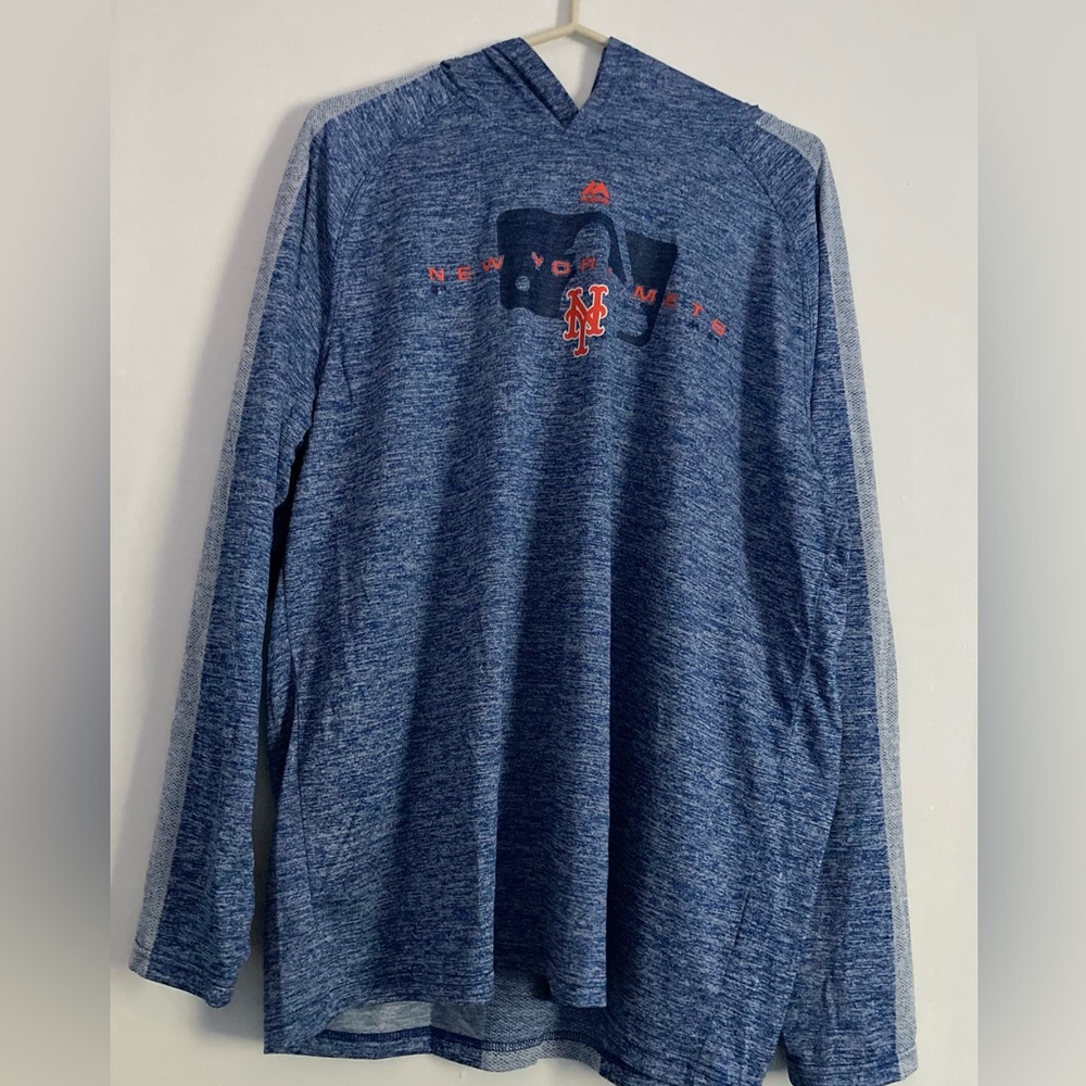 New York Mets Mens SZ L Blue Long Sleeve hoodie - Picture 4 of 9